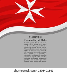 Freedom Day of Malta vector illustration. Suitable for greeting card, poster and banner.