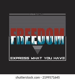 freedom design typography vector illustration for printer all media
