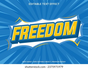 plantilla de efecto de texto editable de libertad con uso de fondo abstracto para el logotipo y la marca de negocios