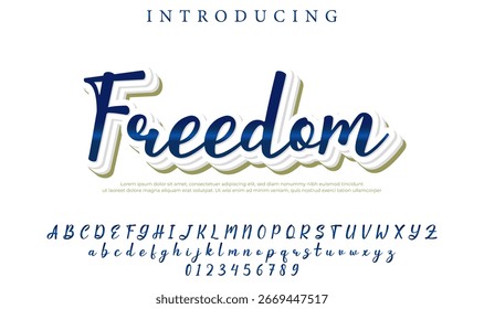 Freedom - Elegant 3D Script Font with Handwritten Style for Modern Typography and Branding