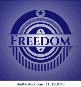 Freedom emblem with denim high quality background