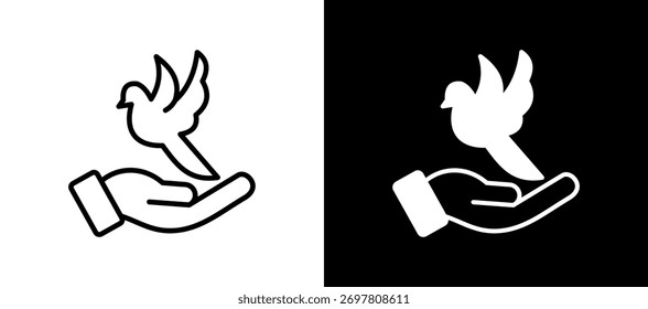Freedom Of Expression Icon whiteblack Vector Illustration