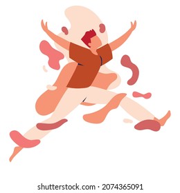 freedom feeling man, isolated style