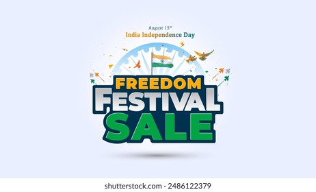 Freedom festival sale background for India independence Day.