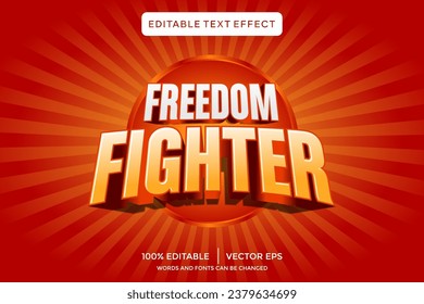 plantilla de efecto de texto 3D de freedom fighter