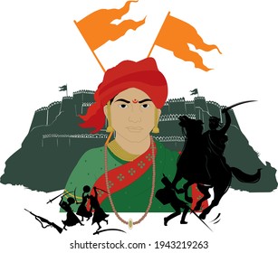 Freedom Fighter and National Hero of India Rani Laxmibai. Vector illustration