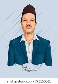 Freedom Fighter and National Hero of India Rajguru. Vector illustration