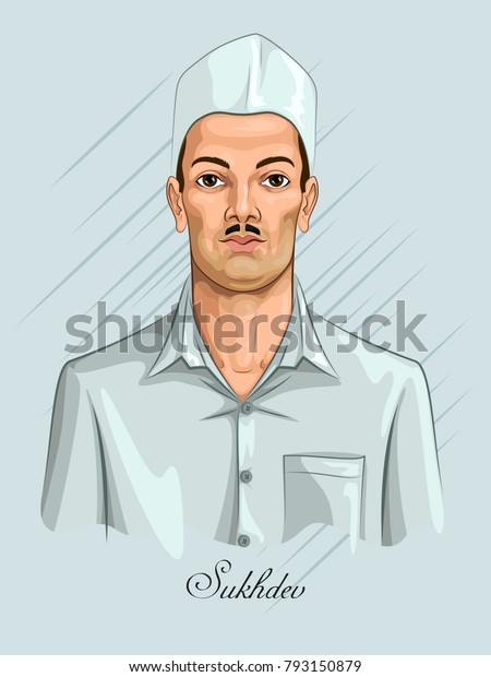 Freedom Fighter National Hero India Sukhdev Stock Vector (Royalty Free ...