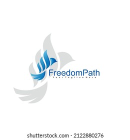 Freedom Financial Logo Design. Financial Logo Design Template. Abstract Bird Financial Logo