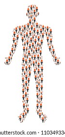 Freedom fire torch human representation. Vector freedom fire torch icons are organized into male collage. - Shutterstock ID 1103493347