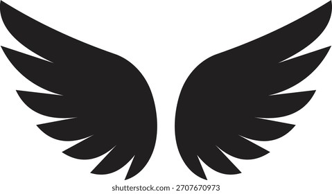 Concepto de libertad y vuelo con varios estilos gráficos de alas.