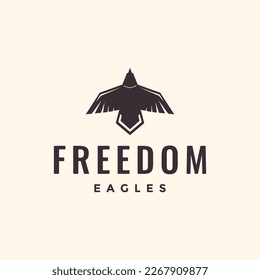 freedom flying launch bird eagle carnivore modern simple polygon logo design vector icon