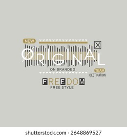 FREEDOM FREE STYLE - MODERN AND STYLISH TYPOGRAPHY DESIGN, VECTOR PRINT T-SHIRT, GRAPHIC VECTOR DESIGN, URBAN STYLE, STREET WEAR FASHION ILLUSTRATION, 