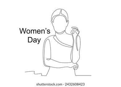 Freedom from gender equality. Women day one-line drawing