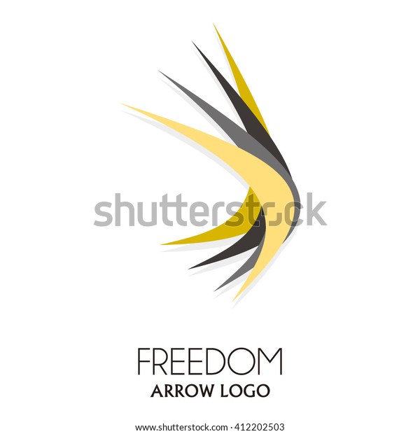 Freedom Gold Feather Wing Abstract Vector Stock Vector Royalty