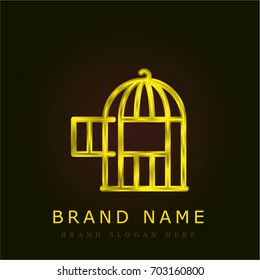 Freedom golden metallic logo