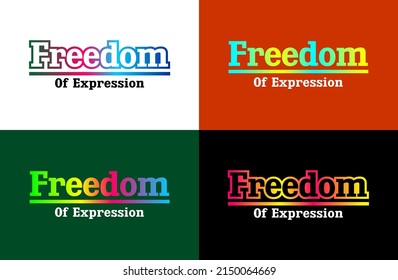 Freedom graphic typography design rainbow color
