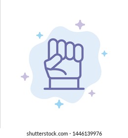 Freedom, Hand, Human, Power, Strength Blue Icon on Abstract Cloud Background