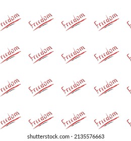 Libertad. Texto de escritura a mano. Patrón veloz. Ilustración de fondo, diseño decorativo para tela o papel. Negro ornamental moderno