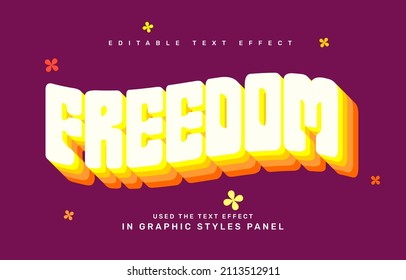 Freedom hippie editable text effect template