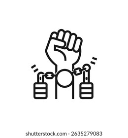 Freedom and Human Rights Line Icon on white background