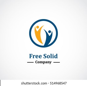 Freedom human of success abstract vector and logo design or template achievement business icon of company identity symbol concept