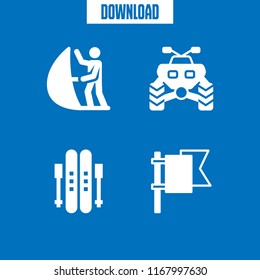freedom icon. 4 freedom vector set. quad, ski, flag and kite icons for web and design about freedom theme