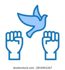 Freedom Icon Blue Dualtone Design Vector Illustration