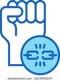Freedom Icon Blue Vector Illustration