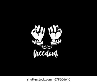 Freedom icon, born to be free, independent, breakfree, vector illustration