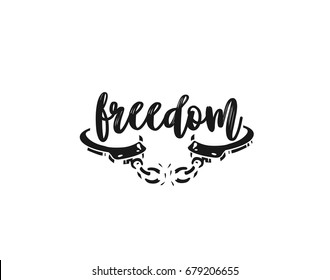Freedom icon, born to be free, independent, breakfree, vector illustration