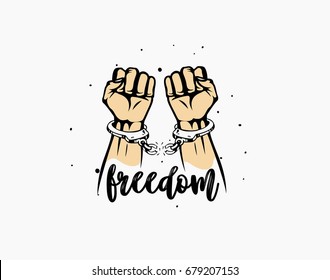 Freedom icon, born to be free, independent, vector illustration