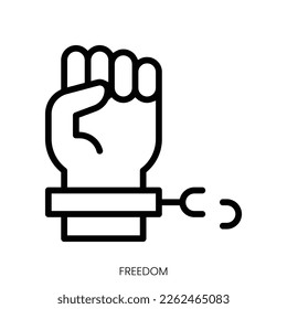 freedom icon. Line Art Style Design Isolated On White Background