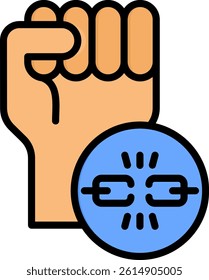 Freedom Icon Lineal Color Vector Illustration