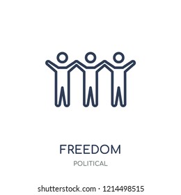 Freedom icon. Freedom linear symbol design from Political collection. Simple outline element vector illustration on white background.