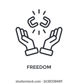 Freedom Icon Outline Style. Vector Illustration For Graphic Design