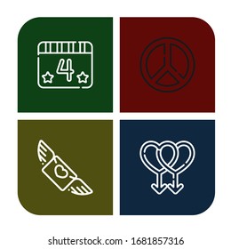 freedom icon set. Collection of th of july, Peace, Flying, Gay icons