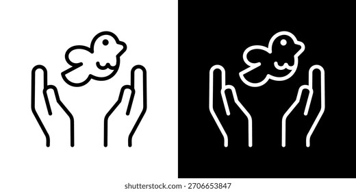 Ilustración vectorial Freedom Icon. Diseño De Línea Fresca Construido Para Una Flexibilidad Creativa En Versiones Claras Y Oscuras.