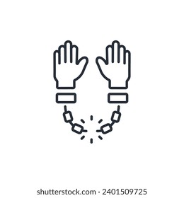 Freedom icon. vector.Editable stroke.linear style sign for use web design,logo.Symbol illustration.