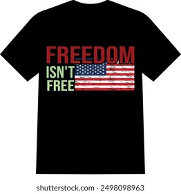 Freedom isn't nothing | freedom | american flag| USA typography T shirt |