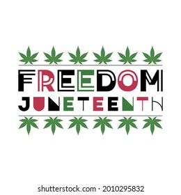 freedom juneteenth isolated on a white background