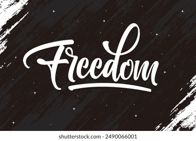 freedom lettering background vector design