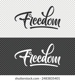 freedom lettering clipart element design
