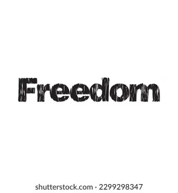 Freedom lettering. Handwritten modern calligraphy, brush painted letters. Vector illustration. Template for poster, flyer, greeting card, invitation and various design products