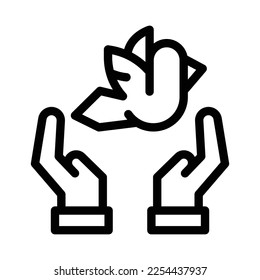 ilustración de icono de línea de libertad vectorial