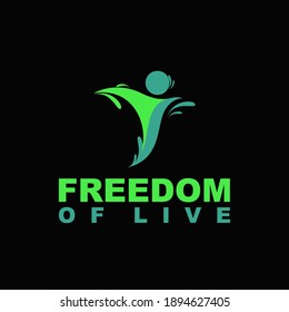 Freedom of Live Logo Design Vector