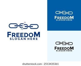 freedom logo vector design, break the chain logo icon template