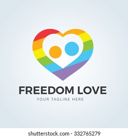 Freedom love, gay community logo template