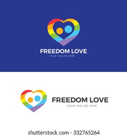 Freedom love logo template