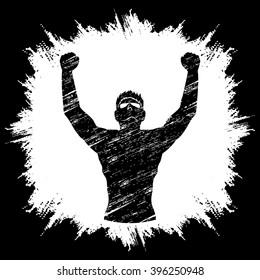 Freedom man designed on grunge frame background graphic vector